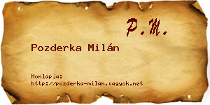Pozderka Milán névjegykártya