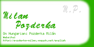 milan pozderka business card